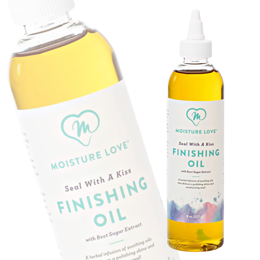 Moisture Love Seal With A Kiss Finishing Oil For Hair Moisturizing And Polishing. Curly Hair Care Product With Argan Oil And Castor Oil. Sulfate Free.