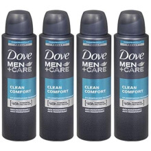 Dove Men + Care Clean Comfort Spray Deodorant & Antitranspirant 150 ml/3,8 Unzen (4er Pack)