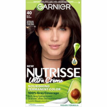 Garnier Hair Color Nutrisse Crme Nourrissante 40 Brun Fonc (Chocolat Noir) Teinture Permanente pour Cheveux 1 Unit (L'emballage Peut Varier)