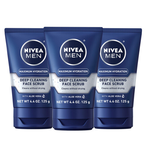 NIVEA Men, Deep Cleaning Face Scrub, Original, 4.4 oz (125 g) - Nivea