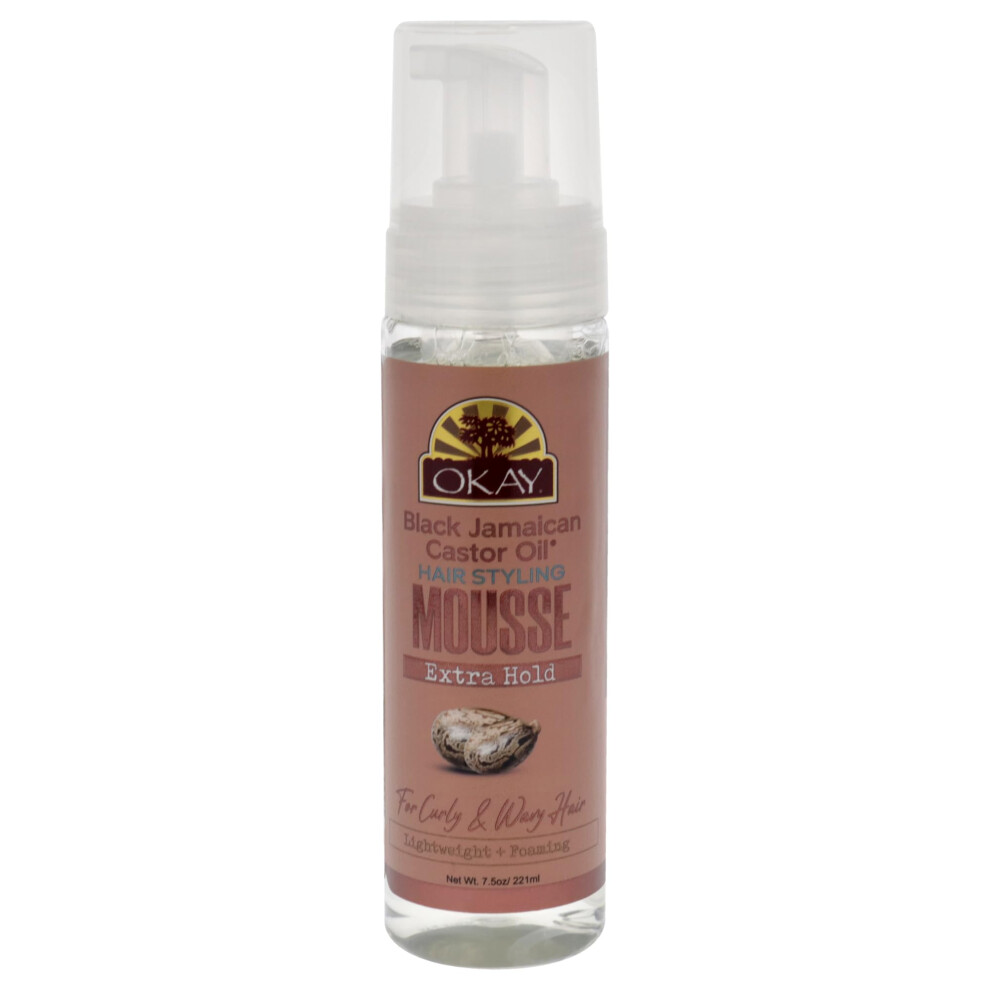 Okay Unisex Black Jamaican Castor Oil Styling Mousse For - 7.5 Oz Mousse
