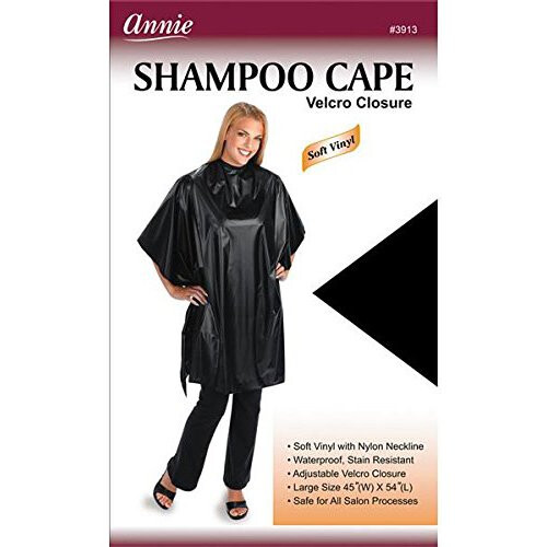 Annie Shampoo Cape 45"""" x 54"""" Black
