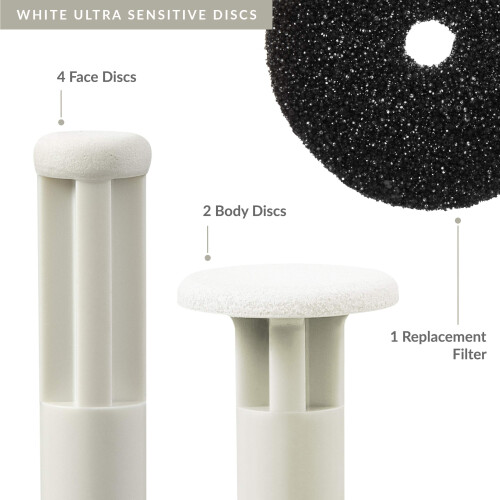 PMD Ultra Sensitive Replacement Discs Set - White for Unisex 6 Pc 4Pc Small Discs, 2Pc Large Discs 1