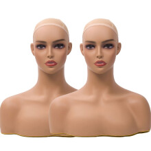 JINGFA Testa di manichino con display a spalla Busto di testa di manichino per parrucche Trucco Accessori di bellezza 2 pezzi