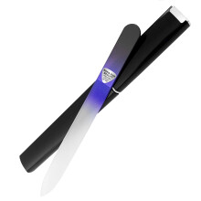 Glass Nail File with Case, Glass Fingernail File for Professional Manicure Nail Care, Precision Filing, Expertly Shape Nails, Leaves Nails Smooth -