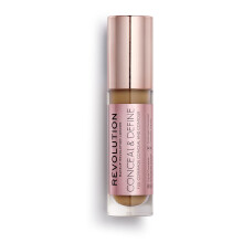 Revolution Beauty, Conceal & Define Concealer, Voller Deckkraft, Leicht, Matte, Vegan, C13 Dunkel bis Tief