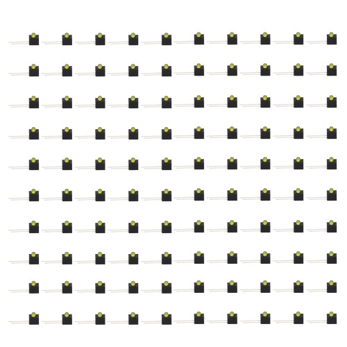 100 Stück 3mm Gelbe LED-Halter, 90 gebogen, DC 1,8-2,2V 1