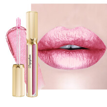 Depuplum Rossetti Rosa per Donne Rossetto Metallico a Lunga Durata Antiaderente Lucidalabbra Luccicante Leggero Idratante Copertura Completa Colo