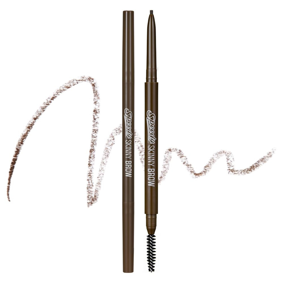 Peripera Brown Speedy Skinny Brow (03 Natural ) 1.5Mm Precise Eyebrow Pencil Dual-Sided Fine Tip Shades Define Fills Brow Make Up K Beauty Korean