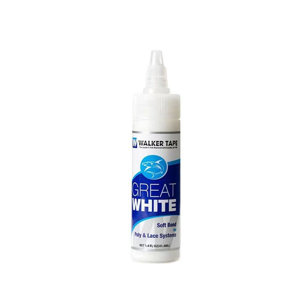 Hair Wonders Unisex White Super Bold Hold Adhesive Liquid Glue 1.4Oz Great Soft Bond Poly And Lace Systems Glue Front Bonding Weave Wigs Active Wig