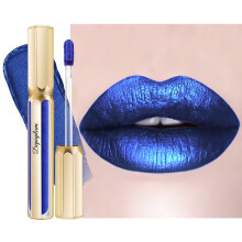 Depuplum Rossetti Blu per Donna Rossetto Metallico Lunga Durata Tazza Antiaderente Lucidalabbra Luccicante Leggero Idratante Copertura Completa C