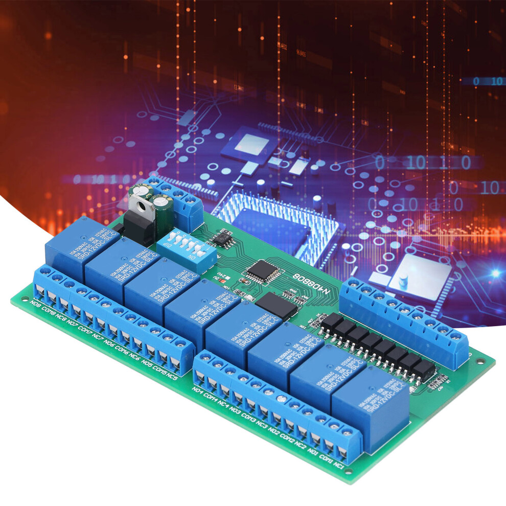 Rs485 Relay Module 8-Channel Din35 Rail Box, 12V, Isolated Inputs 4381360184910
