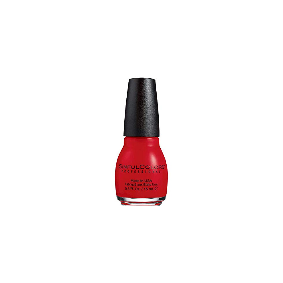 Sinfulcolors Red,Cream Professional Nail Color Polish #2193 Bitten (Red Cream) 0.5 Fl Oz