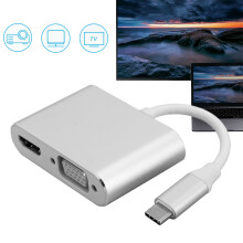 USB-C-zu-Video- und Ethernet-Dock mit 4K HDMI, VGA, DVI, DisplayPort, Silber
