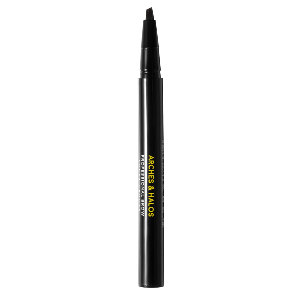 Arches & Halos Arches And Halos Angled Bristle Tip Waterproof Brow Pen - Water Based And Smudge Proof Eyebrow Pencil - Extended Wear - Dark Brown - 0.051 Oz