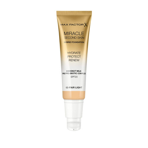 Max Factor (02 Fair-Light ) Max Factor Miracle Second Skin Hydrating Foundation 1