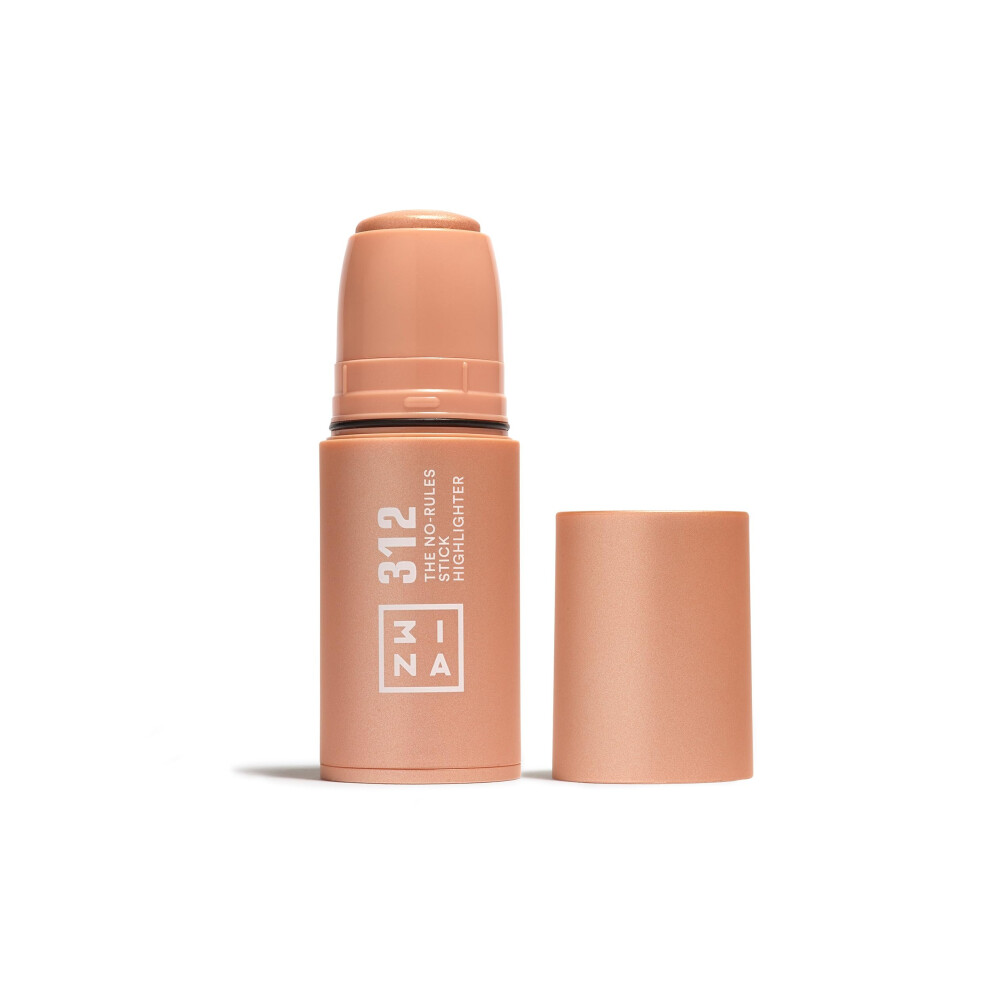 3Ina Gold Makeup - The No - Rules Stick Highlighter 312 - Rose Tone Pen Highlighter - For Eyes Lips Cheeks - Highlighter Makeup Stick For Natural And
