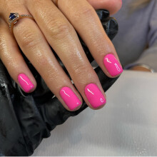48 stk Hot Pink tryk p? negle Korte firkantede falske negle Neonlim p? negle Korte gelnegle Tryk p? Akrylnegle Stick p? falske negle til kvinder