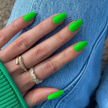 Groene korte doodskist Press on Nails Medium doodskistnagels Press ons Lijm op nagels Korte nepnagels voor dames Ballerina T-vorm Acryl kunstnagels N