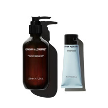 Grown Alchemist gezichtsreinigerset: polijstende exfoliator (75 ml) + zachte gelreiniger (200 ml)