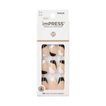 KISS IMPRESS Keskipitkt puristettavat kynnet Sislt 24 kynsien valmistelutyyny 1 manikyyripuikon 1 miniviilan pitkkestoisen vahvan pito-asennon