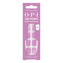 OPI, On Point, Manicură Instant Press-On, Lungime Scurtă, Lucky Lucky Lavandă, 27 Kit de Bucăți