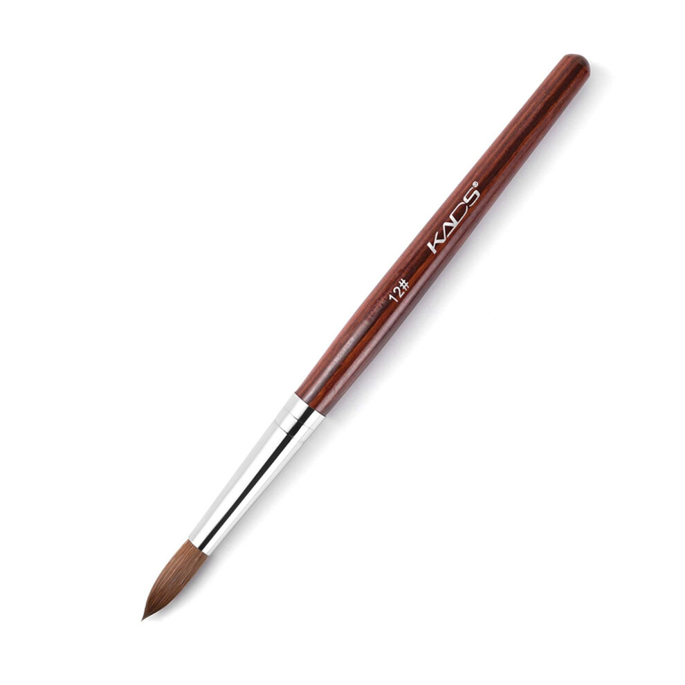 Kads Red Kolinsky Sable Acrylic Nail Art Brush Wood Pen Nail Brush For Nail Art Manicure Tool (12#)