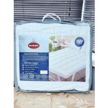 (Single) 10cm Thick Foam Quilted Mattress Topper with Strong Elastic Bands and Premium Hollow Fiber Filling