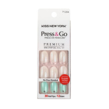 Kiss New York Press and Go Faux ongles presser, couverture complte avec languettes autocollantes (lopard rouge)