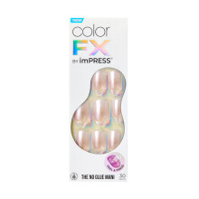 KISS IMPRESS Ei liimaa Mani Painettavat kynnet Vri FX 'Connection' Vaalea valkoinen Lyhyen kokoinen Squoval Shape Sislt 30 Kynsien Prep Pad Ohjea