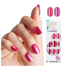 KISS colorFX by IMPRESS Press On Nails ?ympri You Solid Pink helmiisviimeistellyll lyhyt soikea Uusi ja paranneltu liima Sislt 30 tekokynsivalm