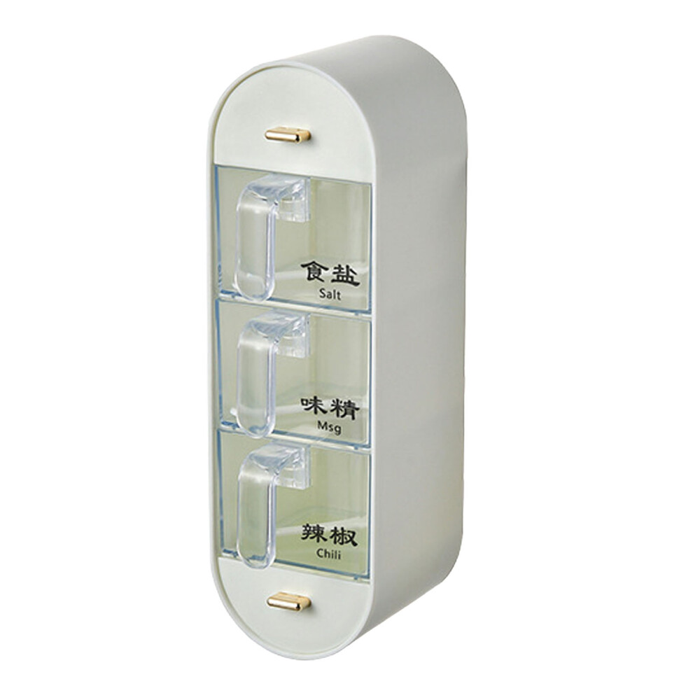 Wall Mount Seasoning Organizer, Removable Compartments Kitchen Spice Storage Container, Multi Compartment Wall Mounted Spice Rack with Hinged Lids and-image-OPC-PMX9S26-NEW