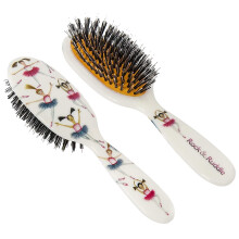 Rock & Ruddle Natural Mixed Boar Bristle Hair Brush for Women and Kids (Small/Travel Size 17.5cm) - Perfect for Wet or Dry Hair Detangling Smoothing