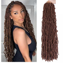 8 pakkausta Soft Locs virkatut hiukset 24 tuuman Faux Locs virkatut punokset Goddess Locs Dreadlocs synteettiset hiukset mustille naisille (30# 24 tu