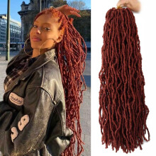 8 pakkausta Soft Locs 24 tuuman Faux Locs -virkatut hiukset Butterfly Locs -virkatut hiukset mustille naisille (350# 24 tuumaa (8 kpl pakkaus))