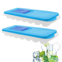 Formas de gelo inovadoras, moldes de silicone flexíveis de alta qualidade para alimentos com tampa removível, bandejas reutilizáveis para