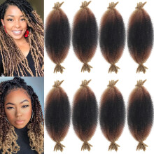 8 pakettia Joustavat Afro Twist -hiukset 10 tuuman esierotetut Kinky Marley -hiukset naisille 3-svyiset Marley Twist -punotut hiukset Faux Locs Spri