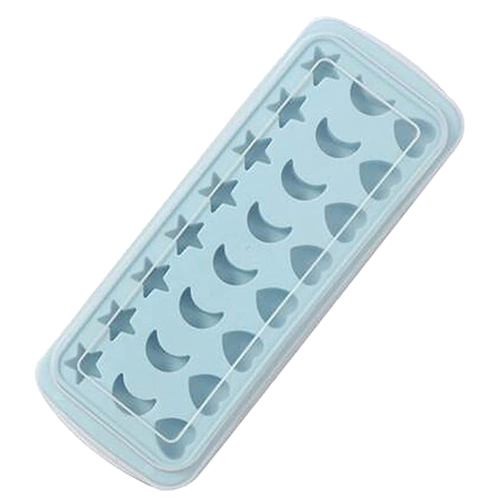 Forma de silicone antiaderente para cubos de gelo, fundo flexível com fácil remoção, formatos de coração, lua e estrela, material de qualidade