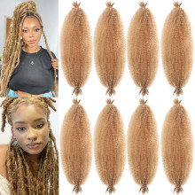8 pakkausta joustavat Afro Twist -hiukset, 14 tuuman Marley Twist -punoksiset hiusvrit, 27 Marley-hiukset naisille, kreilevt hiukset Soft Locsill