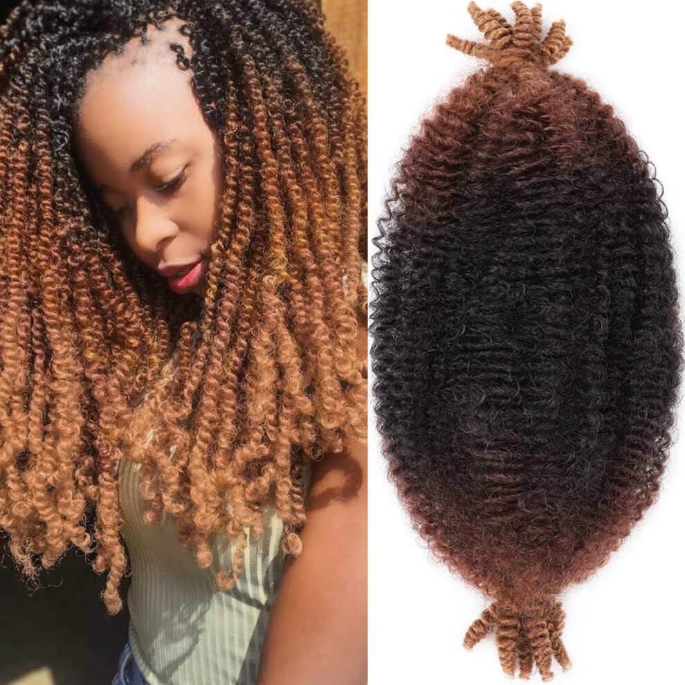 Miyamarch Unisex 8 Packs Springy Afro Twist Hair 3 Tone Marley Twist Braiding Hair 8 Inch Kinky Twist Hair Short Marley Hair Wrapping Hair For Soft Locs Passion Hair