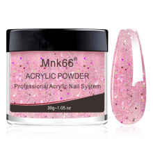Mnk66 Polvere acrilica Professionale Colore neon Glitter Rosa Polvere acrilica per unghie per l'estensione delle unghie French Nail Art Fiori 3D