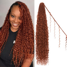 8 pakkausta Goddess Faux Locs -virkatut hiukset - 30 tuuman Boho Soft Locs -virkatut hiukset mustille naisille (30 # 30 tuumaa (8 kpl pakkaus))