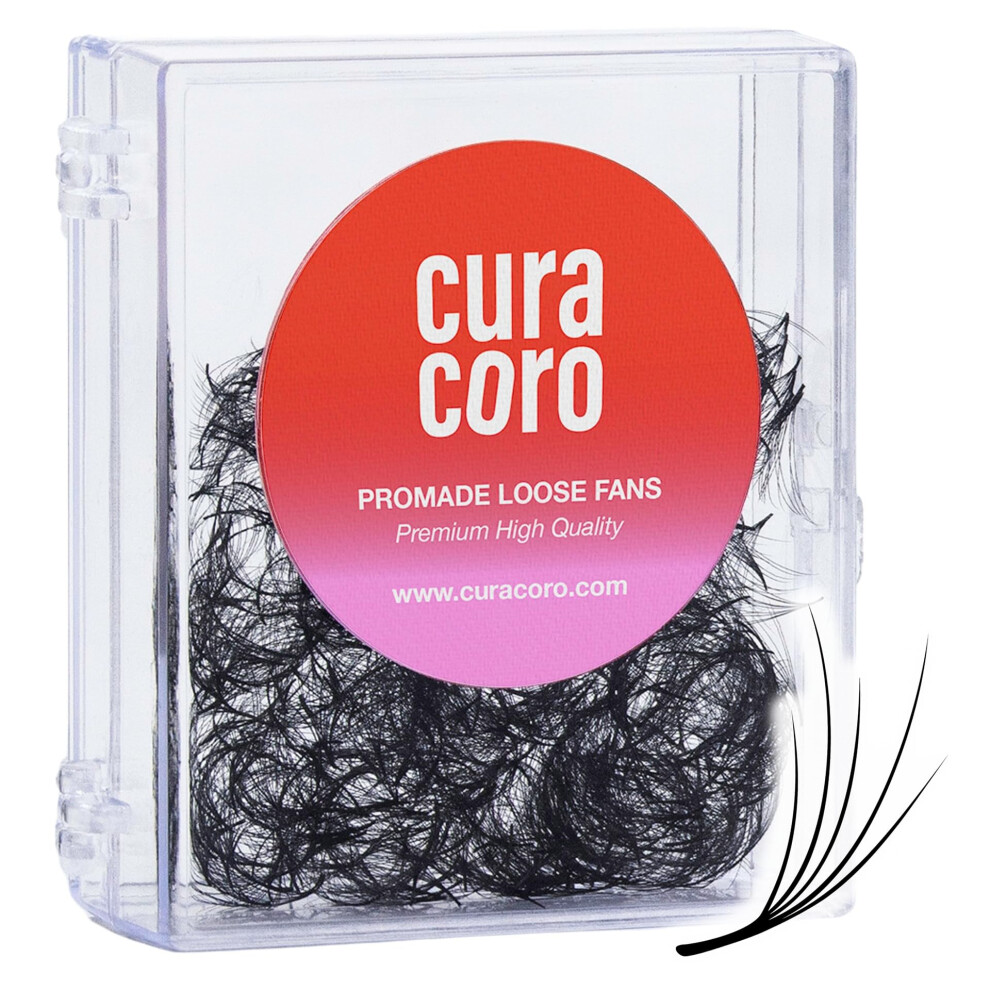 Curacoro Camellia Promade Fans - Handmade Volume Promade Eyelashes Fans 5D To 10D C Cc D Curl Thickness 0.03~0.07Mm 7-14Mm Mix Lengths Profession
