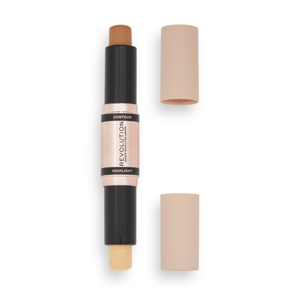 Revolution Beauty Lo Contour Stick Duo Contour & Highlight, Defines Cheekbones & Sculpts The Face, Vegan & Cruelty-Free, Medium, 2.4G Cream