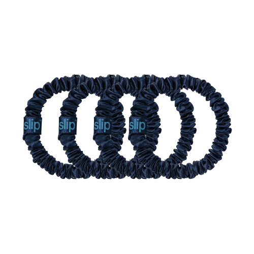 slip Skinny Scrunchies: Anti-Krease Anti-Breakage Slipsilk Design chrn jemn vlasy | Obsahuje 4 cist hedvbn scrunchies: Navy 1