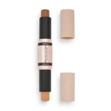 Revolution, Fast Base Kontur-Stift, Doppelseitig, Modelliert & Definiert das Gesicht, Leicht, Mischbar, Dunkel, 2 x 0,15 Oz