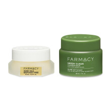 Farmacy Melt & Moisturize Duo - Set di Cura della Pelle da Viaggio con Balsamo Struccante Green Clean & Crema Idratante Honey Halo