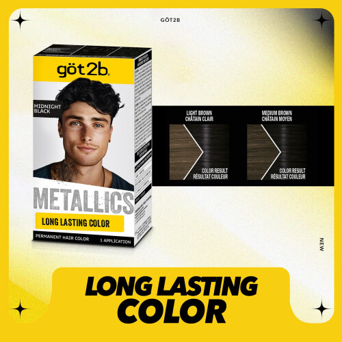 Got2b Metallics Colore permanente per capelli Nero notte 1