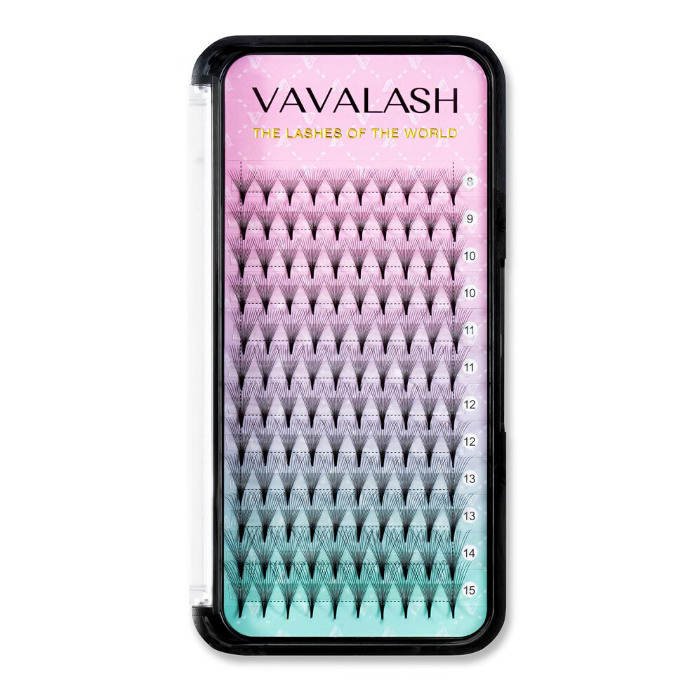 Vavalash Eyelash Extensions 3D 4D 5D 6D 8D 9D 10D Thickness 0.07/0.1 C/D Curl Eyelashes Middle Stem Premade Fans Russian Volume Lash Extensions Supplies (Midd