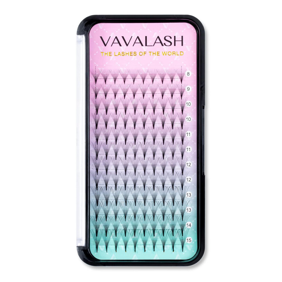 Vavalash Eyelash Extensions 3D 4D 5D 6D 8D 9D 10D Thickness 0.07/0.1 C/D Curl Eyelashes Middle Stem Premade Fans Russian Volume Lash Extensions Supplies (Midd